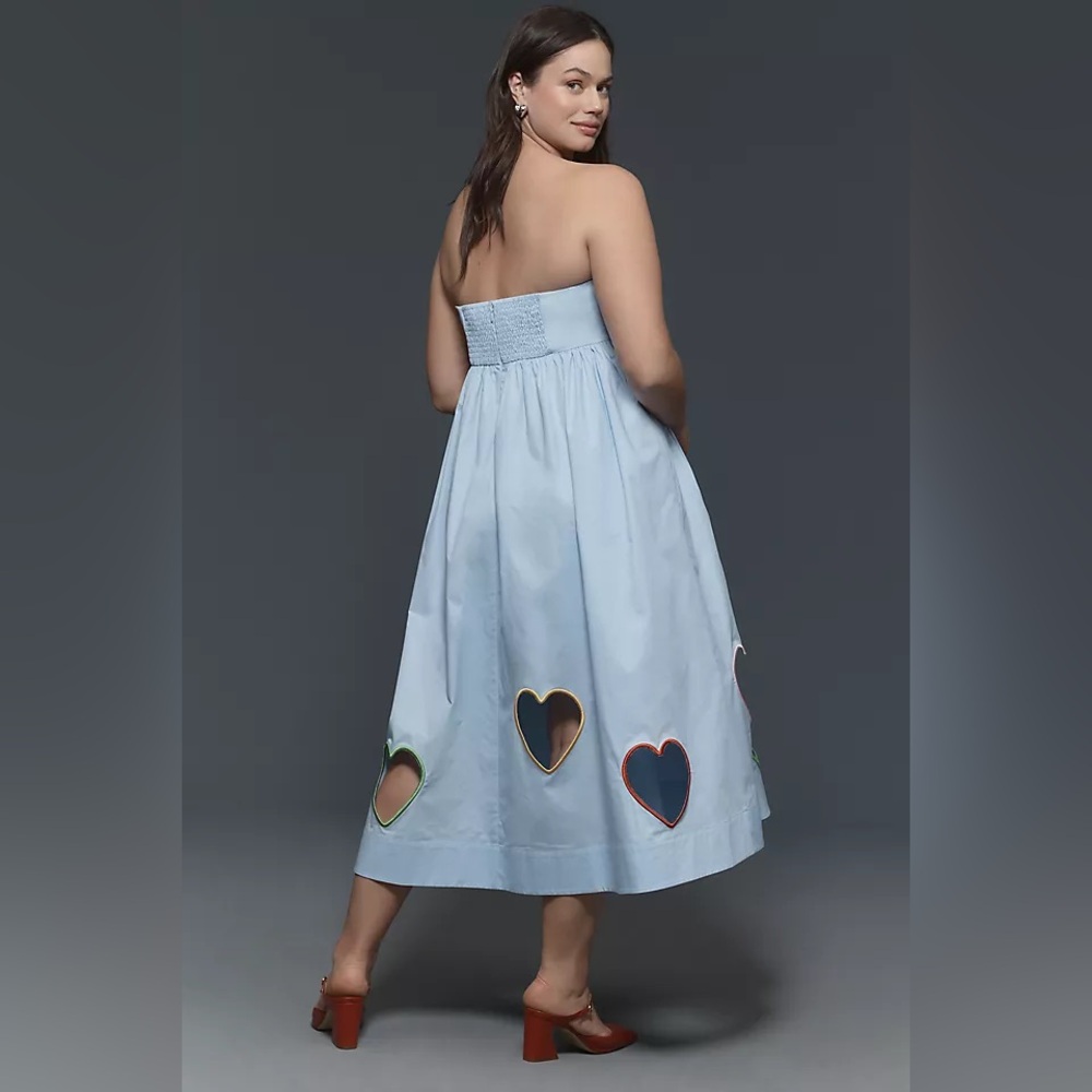 Anthropologie Mare Mare Strapless Cut-Out Midi Dress